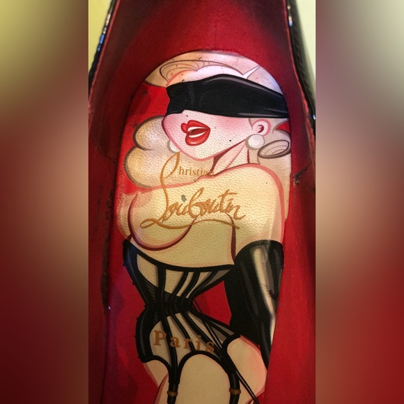 CHRISTIAN LOUBOUTIN $799 6 inch platform Chick Up Black Patent Leather Pumps - Picture 6 of 11